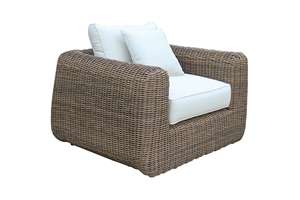 Conjunto de Sofá Lounge de Mimbre Marrón de Diseño con Cojines Gruesos y Cómodos - Product Image 2