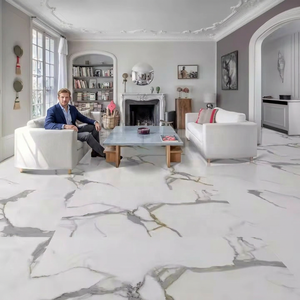 Baldosas de Porcelana Marvel Gold de 800x1600 mm con Aspecto de Mármol Pulido para Interiores, Acabado Brillante, Resistentes al Ácido y Antideslizantes - Product Image 1