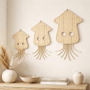 Decoración de Pared de Ratán Tejida a Mano Ecológica al por Mayor, Decoración de Habitación Infantil con Temática Oceánica, Decoración de Cuarto de Bebé, Arte de Pared Natural Hecho a Mano - Product Image 5