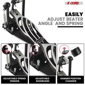 Pédale de grosse caisse robuste à chaîne simple avec tête de batte en feutre réglable - Product Image 2
