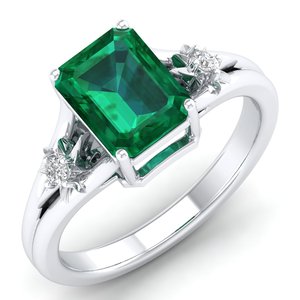 REYES High Quality 925 Sterling <b>Silver</b> Emerald Cut 2.5 Carat Emerald Gemstone Rings Luxury Moissanite Engagement Gift Jewelry - Product Image 2