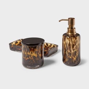 Elegante Set di Accessori per il Bagno con Vaso in Vetro Colorato a Forma di Tartaruga - Product Image 4