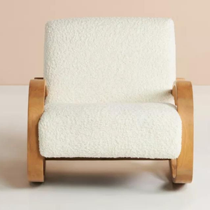 เก้าอี้โยกเดี่ยวสไตล์โมเดิร์น ทำจากไม้สัก สำหรับตกแต่งบ้านและเฟอร์นิเจอร์สวน - Product Image 5