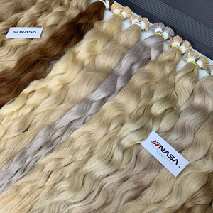 ผมต่อแบบปลายแบน คุณภาพระดับพรีเมียม น้ำหนัก 100 กรัม ทำจากผมแท้บริสุทธิ์ ลอนธรรมชาติ ยาว 30 นิ้ว สีน้ำตาล แบบ Super Double Drawn - Product Image 1