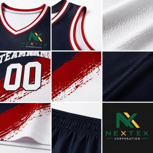 Conjunto de Uniforme de Baloncesto Personalizado para Hombre con Diseño de Pinceladas, Camiseta de Malla Sublimada y Pantalones Cortos, Ropa Deportiva para Equipo, Kit de Equipamiento para Juego, Venta OEM Profesional - Product Image 5