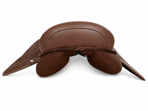 Selle de dressage anglaise Euro Rider 01 en cuir véritable avec arceau en plastique, couleur marron, pour usage équestre - Product Image 4