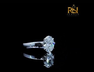 Bague de fiançailles en or massif avec halo caché en diamant de laboratoire rond de 2 carats pour femme, OEM ODM, vente en gros, approvisionnement B2B - Product Image 5