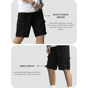 Shorts utilitaires décontractés pour hommes, style quotidien, vêtements d'extérieur, shorts cargo multi-poches, vêtements décontractés pour hommes, style outdoor relaxé - Product Image 5