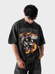 T-shirt en coton streetwear imprimé sur mesure, t-shirt épais délavé, t-shirts graphiques oversize pour hommes - Product Image 5