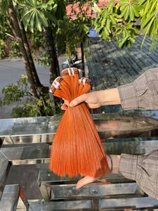 2024 Hot Orange Bonestraight Hair Extensions Training Heads Female Vietnamese <b>Braiding</b> Bundles for Women - Product Image 5