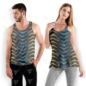 Débardeur côtelé homme en polyester/coton, imprimé individuel, respirant, écologique, séchage rapide, 220g, pour gym, entraînement, fitness, streetwear - Product Image 1