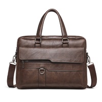 Sac à main pour ordinateur portable en cuir véritable vintage pour homme, sac messager avec bandoulière pour le bureau, les affaires et les voyages