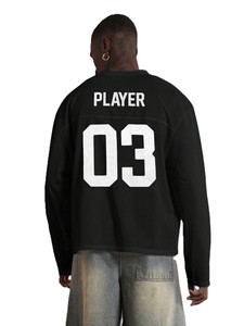 Maillot de football américain personnalisé en maille respirante à manches longues, streetwear, numéro de joueur, uniforme d'équipe, OEM, marque privée - Product Image 3