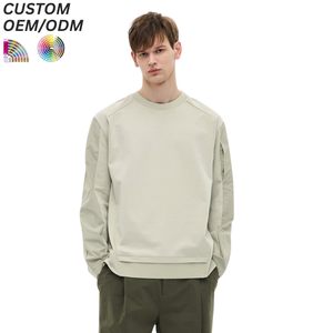 เสื้อสเวตเชิ้ตผู้ชายผ้าฝ้ายสีพื้นรักษ์โลก คอกลม สไตล์ลำลอง สตรีทแวร์ รับทำโลโก้ตามสั่ง รองรับ OEM ODM สำหรับแบรนด์ขายส่ง - Product Image 6