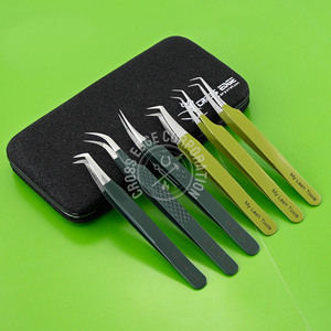 Premium Straight Isolation Lash Tweezers 45° 90° Fiber Tip Eyelash Extension Tweezer Volume Fan <b>Precision</b> <b>Tool</b> - Product Image 1