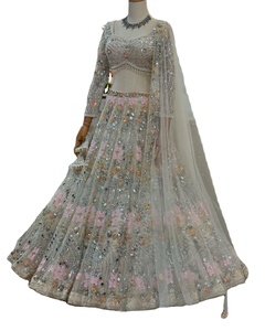 Soft Viscose Polyester Butterfly <b>Net</b> Fashionable Digital Print Embroidery Work Wedding Parties Fancy Dress Design Lahenga Choli - Product Image 1