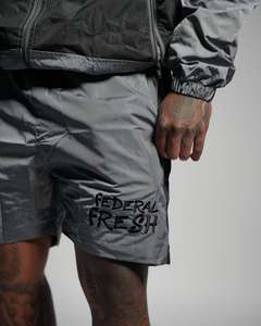 2026 Custom Light Weight Nylon <b>Tracksuit</b> Windbreaker Short Set Reflective Zip Up Nylon <b>Polyester</b> Contrast Windbreaker Short Set - Product Image 5