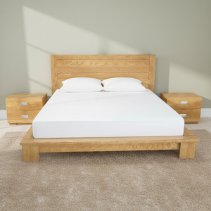 Pine wood Durable Customized Simple Twin Wooden Bed with Elegant Bedside Table and 3-Piece Bedroom Set Modern Viet Nam - Product Image 2