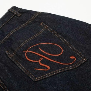 Pantalon en jean coupe bootcut ample et vintage pour homme, style streetwear américain, design plissé, poche brodée, séchage rapide, ODM - Product Image 3