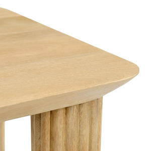 Mesa de comedor de madera maciza nórdica de lujo, moderna, minimalista, rectangular, con elegante patas acanaladas para comedor. - Product Image 4