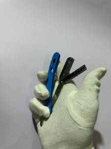 Maquinilla de Afeitar de Acero Inoxidable con Mango de Acero Azul, de Una Sola Hoja, para Uso Facial Masculino, No Desechable - Product Image 6