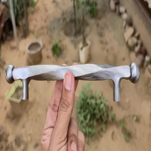 Raw Iron Twisted Cabinet Handle <b>Rustic</b> Kitchen & <b>Wardrobe</b> Pull Hand-forged iron door pull - Product Image 2