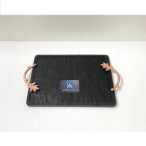 High Quality Slat Resin Serving <b>Tray</b> With Metal Handle Home Hotel Restaurant Supplies Coffee Tea <b>Tray</b> <b>Table</b> Decor Homeware <b>Tray</b> - Product Image 1