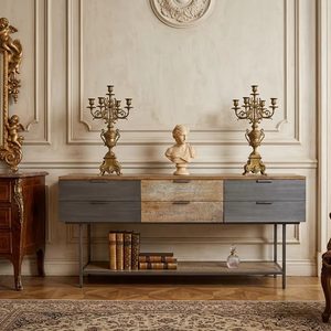 Console en bois Dexter Signature, table d'appoint mince en teck massif avec un design épuré pour un style d'intérieur contemporain - Product Image 4