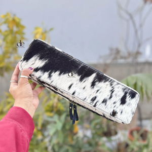 New Designer Cowhide Fur Leather <b>Heat</b> Resistant Leather Hair Straightener Curling Iron Cases Perfect Organizer for Hair Tools - Product Image 1