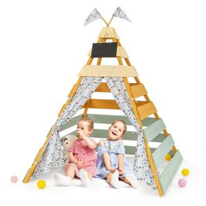 Cabane de jeu triangulaire intérieure et extérieure avec tableau noir amovible pour enfants - Product Image 4