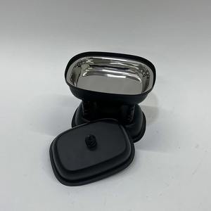 Support de chauffe-plat rectangulaire de luxe en acier inoxydable noir poli, antiadhésif et durable, avec couvercle, pour buffet, design arabe - Product Image 3