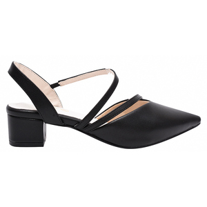 Ann'S Ladies Mid Heel <b>Slingback</b> Dress Black <b>Shoes</b> - Product Image 2