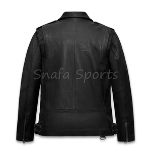 Blousons en cuir pour hommes, style motard classique, véritable cuir, streetwear tendance, blousons de moto, fournisseur en gros OEM - Product Image 2