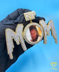 Custom Photo Name Pendant Iced Out Moissanite Diamond Hip Hop Necklace Gold Bling <b>Memory</b> Locket Jewelry <b>Gift</b> - Product Image 5