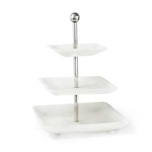 New Arrival <b>Marble</b> <b>Cake</b> <b>Stand</b> with Metal Base for Sophisticated Home Hotel Cafe & Event Table Decor - Product Image 1
