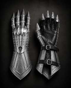 Guantes de Acero con Púas, Armadura Medieval de Caballero, Guantes de Cosplay Gótico, Artesanía Metálica Plateada - Product Image 4