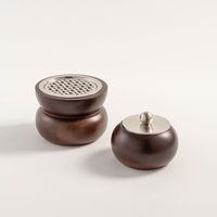 Ensemble de brûleurs d'encens en bois de luxe avec support en acier inoxydable pour Bakhoor et charbon d'oud, boîte de rangement décorative avec couvercle