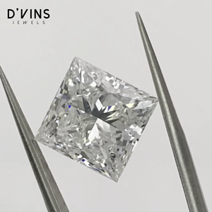 Diamantes Cultivados en Laboratorio D'vins Jewels, Corte Princesa de 4.05CT, Color D, Claridad VS2, HPHT CVD - Product Image 2