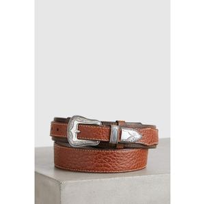 Ceinture en cuir véritable d'animal avec boucle argentée, style décontracté, durable, en cuir véritable marron, qualité supérieure - Product Image 1