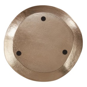 Plateau décoratif rond, design abstrait rustique, finition métallique vieillie, emballage individuel - Product Image 3