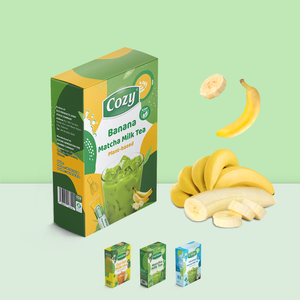 OEM ODM Vente en gros Poudre de boisson instantanée soluble dans l'eau Sachet de thé premium en stick Emballage en boîte Thé au lait banane matcha - Product Image 1