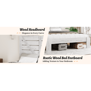 Base letto matrimoniale in legno grande e silenziosa con testiera, facile da montare, senza bisogno di rete a molle, con contenitore - Product Image 3