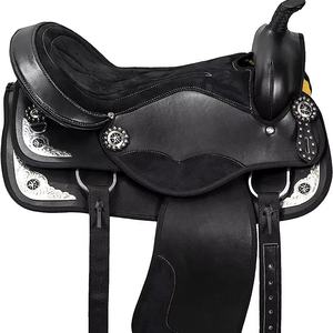 Ensemble de selle de course à baril synthétique Western de qualité supérieure léger, durable et confortable pour l'équitation Rodeo Trail Performance - Product Image 1