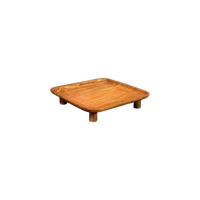 Assiette carrée moderne 100% bois poli mat 11 pouces noir et blanc empilable pour viande, dessert, plats occidentaux, service de table, 100 pièces