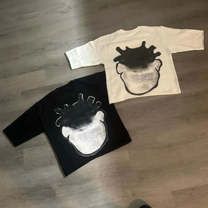 Camiseta Personalizada de Alta Calidad sin Costuras, Corte Cuadrado, Hombros Caídos, Estilo Y2K, Hip Hop, para Hombre - Product Image 3