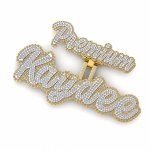Trendy Hip Hop Custom Gold Plated 925 <b>Silver</b> iced Cursive Letter <b>Initial</b> Moissanite Diamond Pendants Charms <b>Necklace</b>-Party Gift - Product Image 1