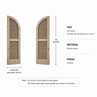 Persianas de Madera Maciza con Diseño Arqueado, Minimalistas, Ecológicas, para Renovación de Casas de Campo, Lujosas, para Baño, Dormitorio, Cocina, Resistentes al Viento