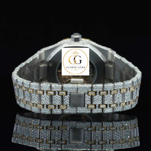 Best Quality New Luxurious Mens Stainless Steel Watch Black <b>Automatic</b> Movement Moissanite Diamond Water Resistant 20mm 5BAR - Product Image 6