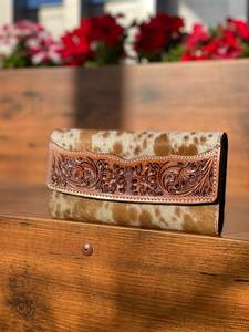 Portefeuille Western usiné à la main pour la sculpture Pochette pour téléphone Portefeuille élégant en fourrure de vachette Multi Utilisations Nouveau Design Western Portefeuilles en cuir - Product Image 2