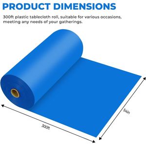 Premium Disposable <b>Plastic</b> Tablecloth Footed Roll Cover for All Types and Shapes of <b>Tables</b> - Product Image 2